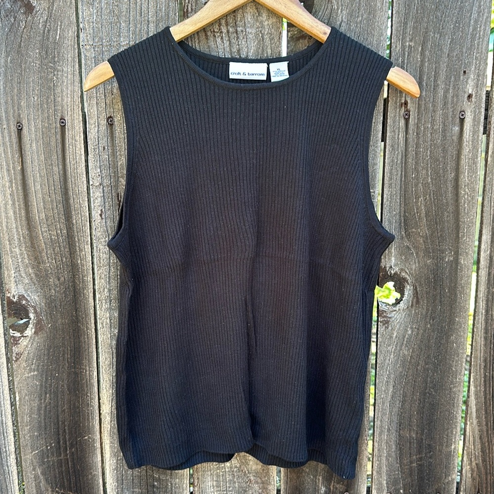 Croft & Barrow Black Sleeveless Top XL